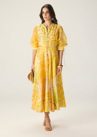 Sonam yellow printed dress