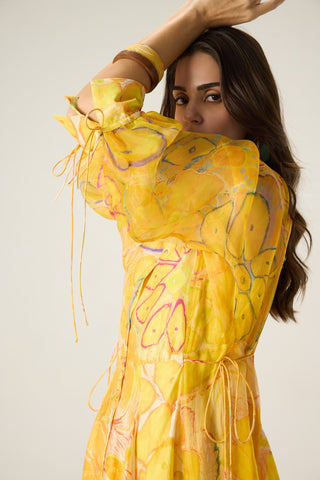 Sonam yellow printed dress