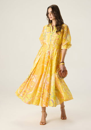 Sonam yellow printed dress