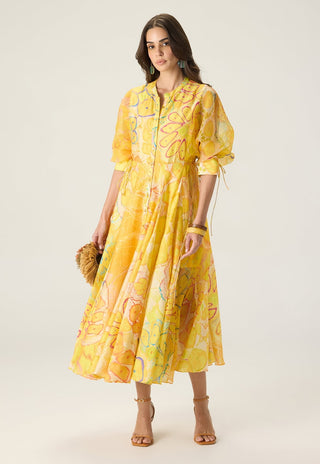 Sonam yellow printed dress