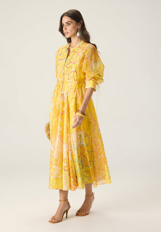 Sonam yellow printed dress