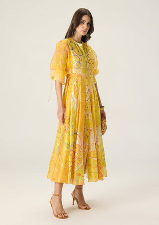 Sonam yellow printed dress