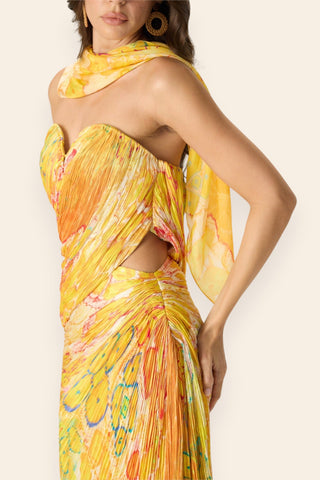 Daleyza yellow printed dress