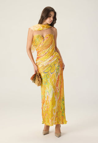Daleyza yellow printed dress