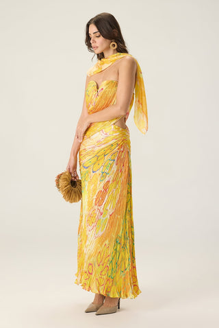 Daleyza yellow printed dress