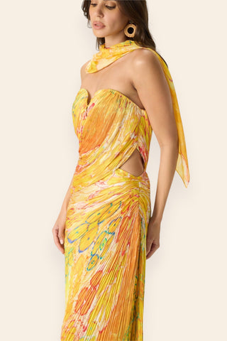 Daleyza yellow printed dress
