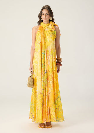 Natalia yellow printed dress