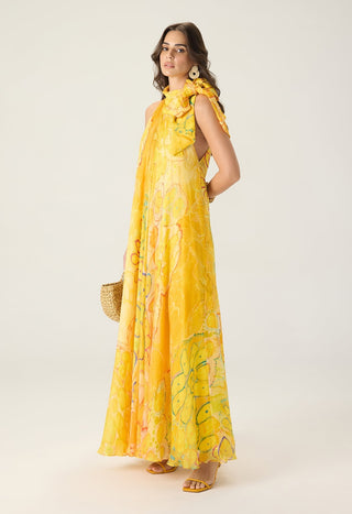 Natalia yellow printed dress