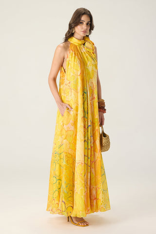 Natalia yellow printed dress