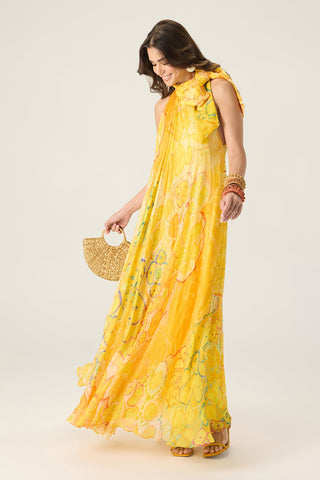 Natalia yellow printed dress