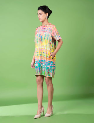 Check And Paisley Embroidered Dress by Siddhartha Bansal, available on Indiaspopup.com