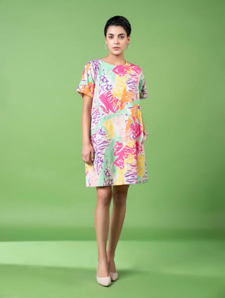 Neon Animal Skin Print Embroidered Dress by Siddhartha Bansal, available on Indiaspopup.com