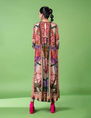 Neon Animal Skin Print Kaftan Dress by Siddhartha Bansal, available on Indiaspopup.com