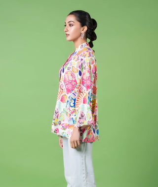 White Block Print Shirt by Siddhartha Bansal, available on Indiaspopup.com