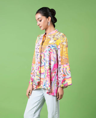 Mix Print Floral Shirt by Siddhartha Bansal, available on Indiaspopup.com