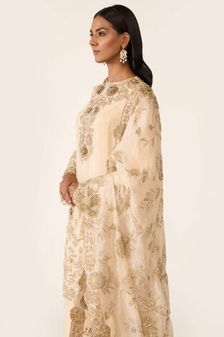 Golden Embroidered Kurta Set by Varun Bahl available on Indiaspopup.com