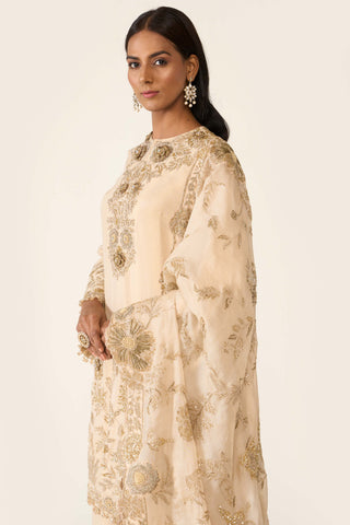 Golden Embroidered Kurta Set by Varun Bahl available on Indiaspopup.com