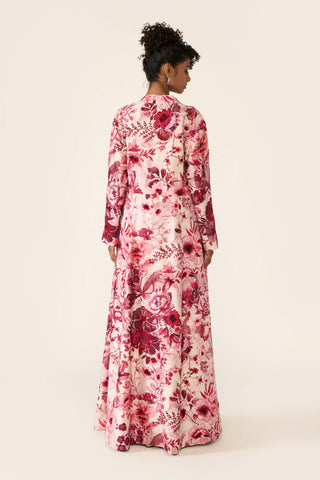 Pink Printed Long Jacket And Palazzo Set by Varun Bahl available on Indiaspopup.com