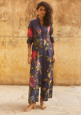 Midnight blue printed tunic and pants