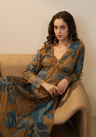 Yavira gathered midi dress
