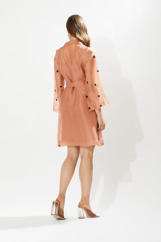 Meadow-Gaia Coral Coat Dress And Inner-INDIASPOPUP.COM