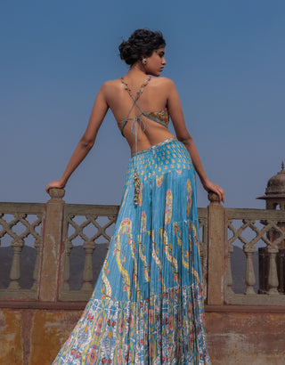 Mist blue ghagri maxi