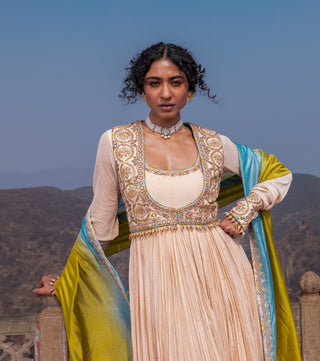 Buttercup anarkali koti set