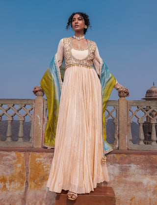 Buttercup anarkali koti set