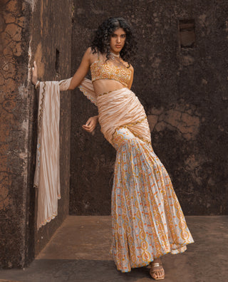 Buttercup noor gharara sari set