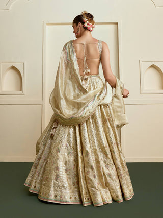 Gold mosaic mirror gota lehenga set