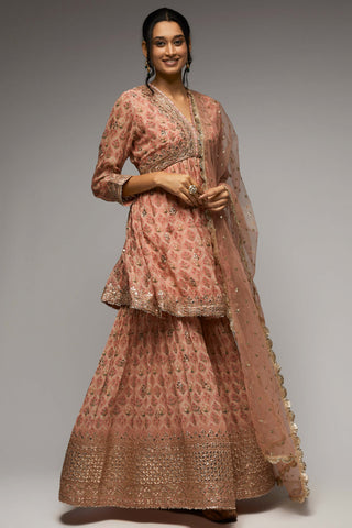 Gopi Vaid-Nusrat Floral Pink Sharara Set-INDIASPOPUP.COM