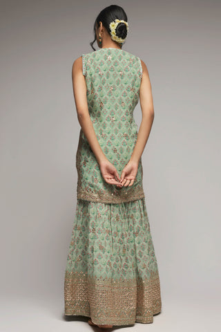 Gopi Vaid-Nusrat Mint Green Gharara Set-INDIASPOPUP.COM