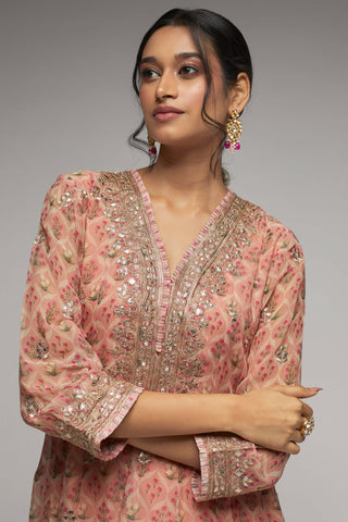 Gopi Vaid-Nusrat Pink Dhoti And Kurta-INDIASPOPUP.COM