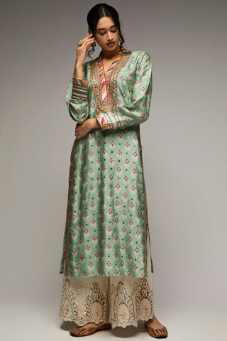 Gopi Vaid-Mint Green Kurta And Palazzo-INDIASPOPUP.COM