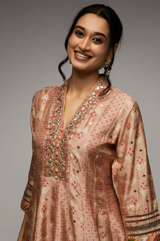 Gopi Vaid-Pink Kurta And Dhoti-INDIASPOPUP.COM