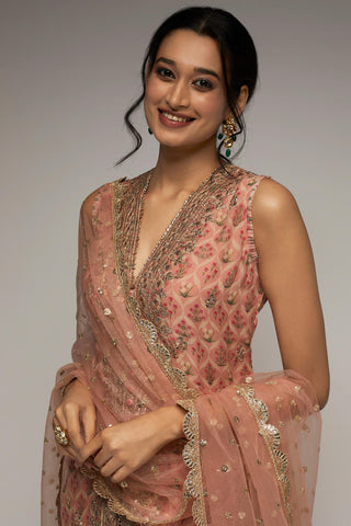 Gopi Vaid-Nusrat Pink Gharara Set-INDIASPOPUP.COM