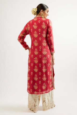 Gargi Printed Red Tunic by Gopi Vaid, available on Indiaspopup.com