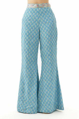Blue gunjan pant and cape set