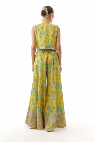 Yellow tanisha sharara and jacket set