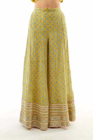 Yellow nitya strappy kurta and sharara set