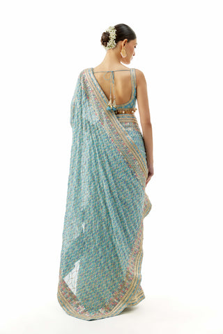 Blue bela sari set