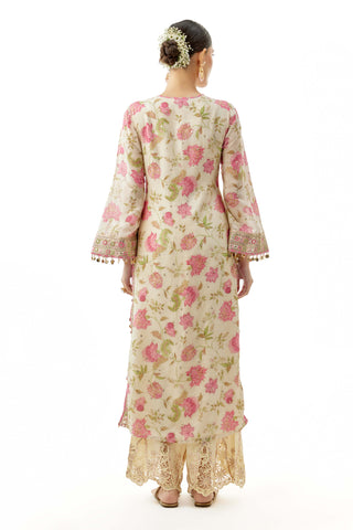 Ivory kavya tunic and palazzo set