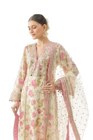 Ivory kavya tunic and palazzo set