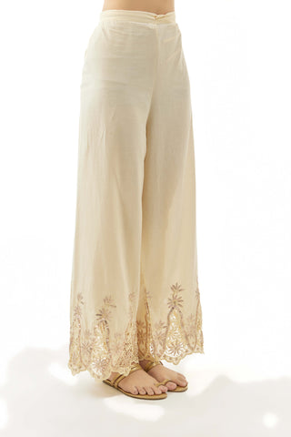 Ivory kavya tunic and palazzo set