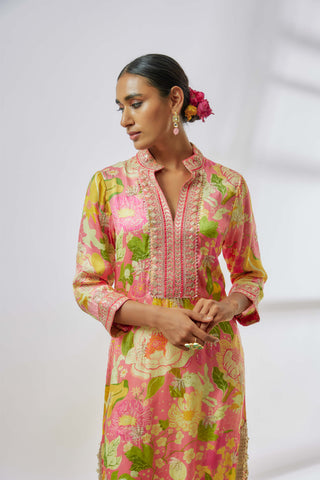 Arya Pink Palazzo And Tunic by Gopi Vaid available on Indiaspopup