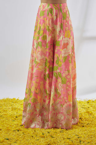 Pariza Pink Cape And Pant Set by Gopi Vaid available on Indiaspopup