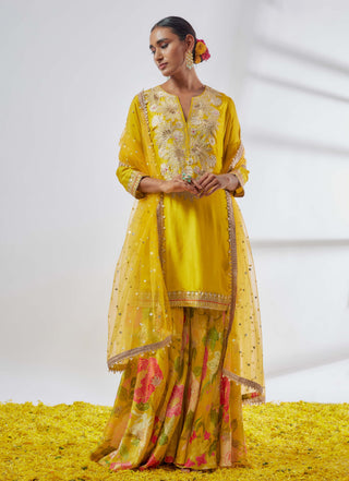 Anjali Yellow Sharara Set by Gopi Vaid available on Indiaspopup