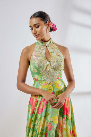 Luna Mint Green Gown by Gopi Vaid available on Indiaspopup