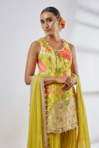 Kalki Yellow Sharara Set by Gopi Vaid available on Indiaspopup