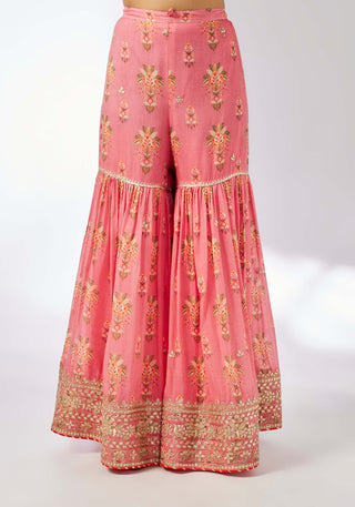 Sadhna Pink Sharara Set by Gopi Vaid, available on Indiaspopup.com